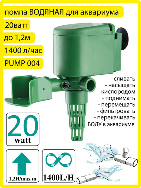 Помпа водяная BARBUS PUMP 004, 1400л-ч, 20 Ватт / Помпа для аквариума ...
