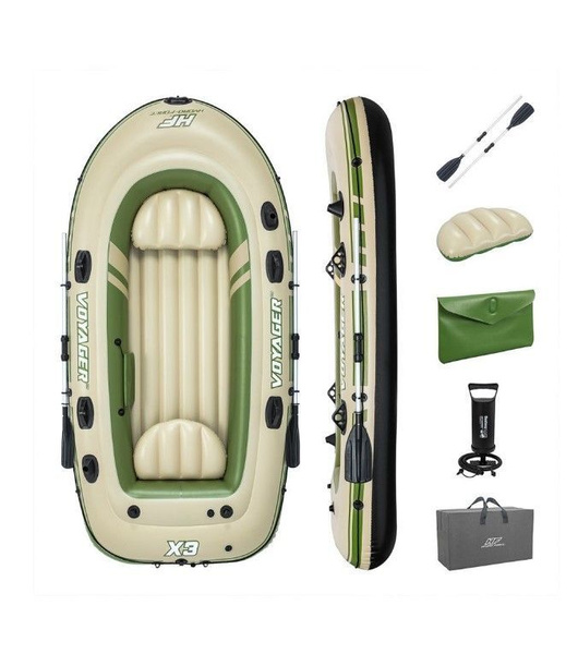 Лодка надувная трехместная Voyager X3 в комплекте, 294x137см, Bestway ...