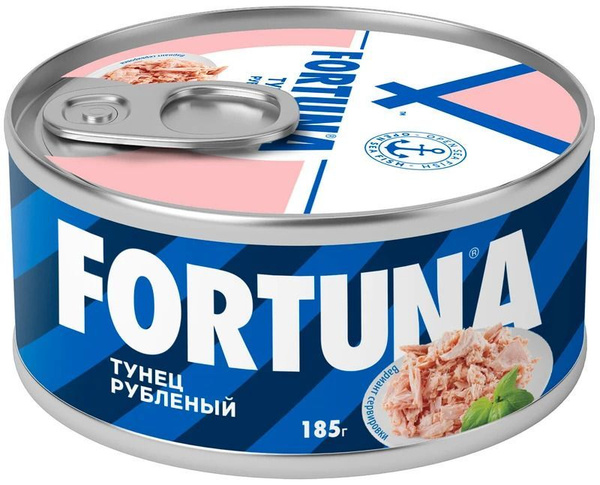 Fortuna Тунец полосатый рубленый, 185г - купить с доставкой по выгодным ...