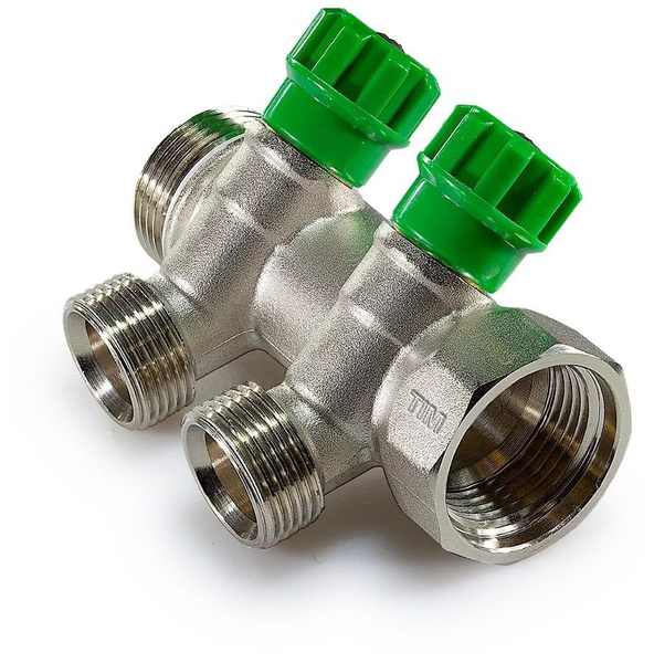 Коллектор регулировочный TIM (MR135N-1-2) 2 выхода, евроконус, 3/4"- 1/ ...