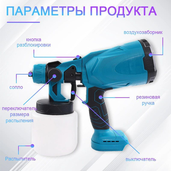 Беспроводной распылитель краскопульт аккумуляторный (тушка) - купить с ...