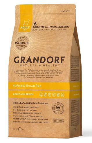 Grandorg Mini Breeds 4 Meat&Brown Rice 1 кг Грандорф для взрослых собак ...
