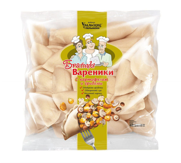 Вареники с картофелем и грибами замороженные 350 г, Братцы Вареники ...