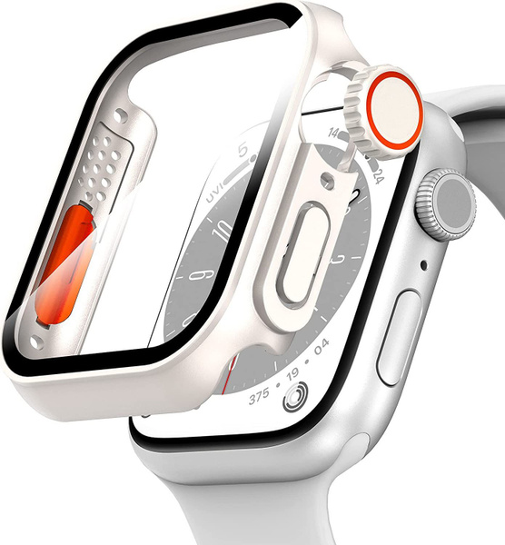 Защитное стекло с бампером Apple Watch S7/S8 45mm в стиле Watch Ultra ...