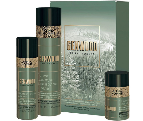 Набор GENWOOD fresh (шампунь 250 мл, дезодорант-антиперспирант 50 мл ...