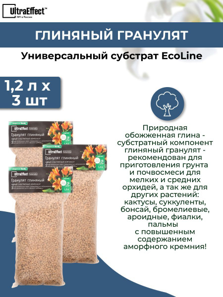 3 шт: ГЛИНЯНЫЙ ГРАНУЛЯТ UltraEffect 1,2 литра - купить по низкой цене в ...