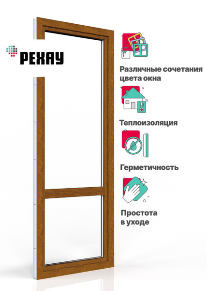 Пластиковая дверь ПВХ балконная РЕХАУ BLITZ 2000х900 мм (ВхШ), левая ...