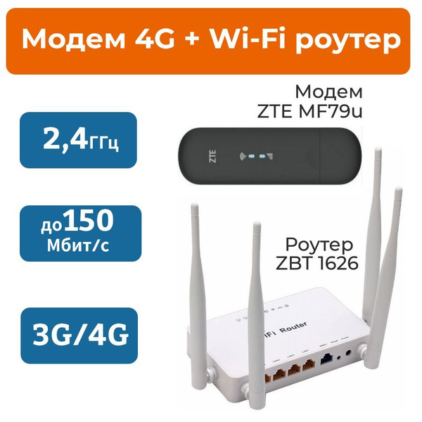 Комплект для раздачи мобильного интернета 3G/4G LTE через wi-fi сеть ...