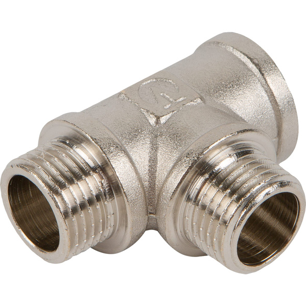 Тройник Valtec внутренняя-наружная-наружная резьба 1/2" никелированная ...