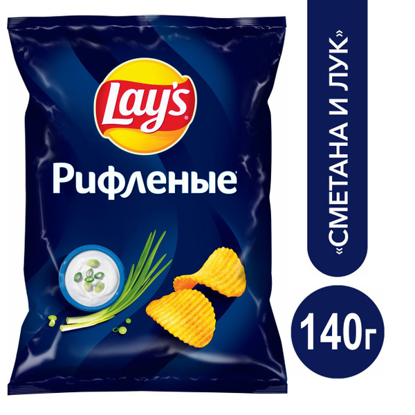 Чипсы Lay's Max рифленые Сметана и лук, 140 г - купить с доставкой по ...