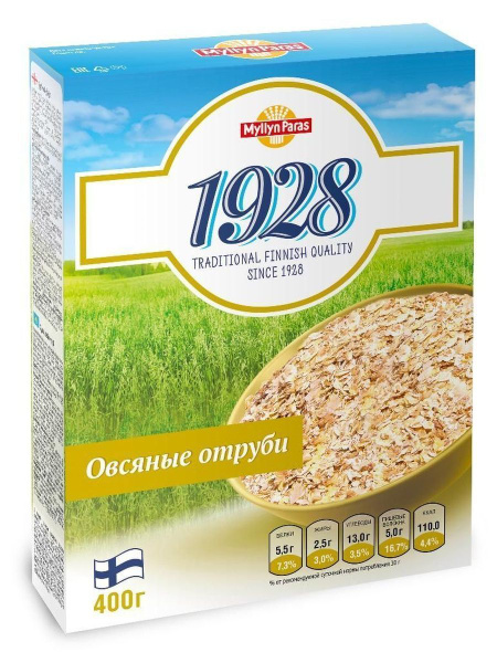 Myllyn Paras 1928 Каша овсяные отруби, 400 гр - купить с доставкой по ...