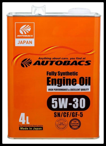 Масло моторное Autobacs ENGINE OIL SAE API SN/CF ILSAC GF-5 FULLY ...