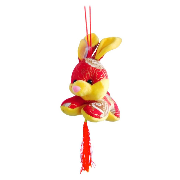 Кукла-талисман Года кролика из ткани с цветами-12 см-Большая Золотая ...