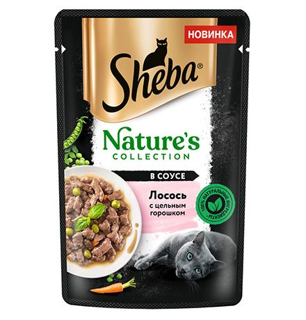 Sheba Natures / Паучи Шеба для кошек Лосось и Горох Паучи, 75г х 28шт ...