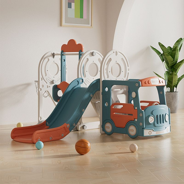 Игровой комплекс для детей с горкой и качелями UNIX Kids Bus (171 см ...