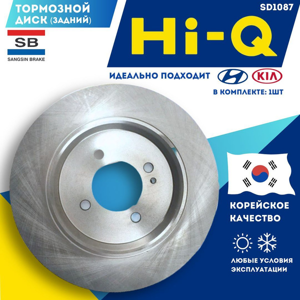 Задний Тормозной Диск Хендай Солярис Sangsin HI-Q SD1087 Тормозные ...
