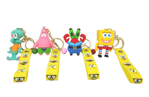 Фигурки Спанч Боб Губка Боб брелки 4 штуки по 7 СМ - купить с доставкой ...