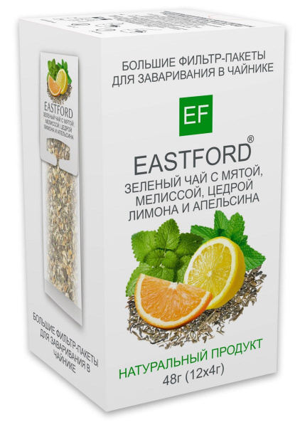 Чай Eastford зеленый с мятой, мелиссой, цедрой лимона и апельсина (4г х ...