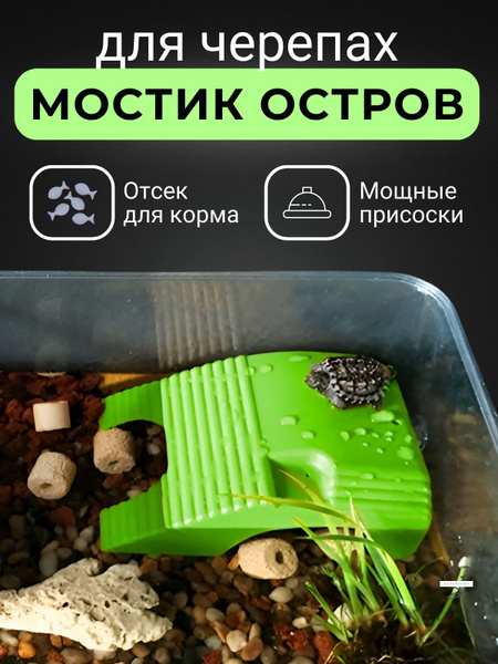 Мостик для черепахи в аквариума зеленый - купить с доставкой по ...