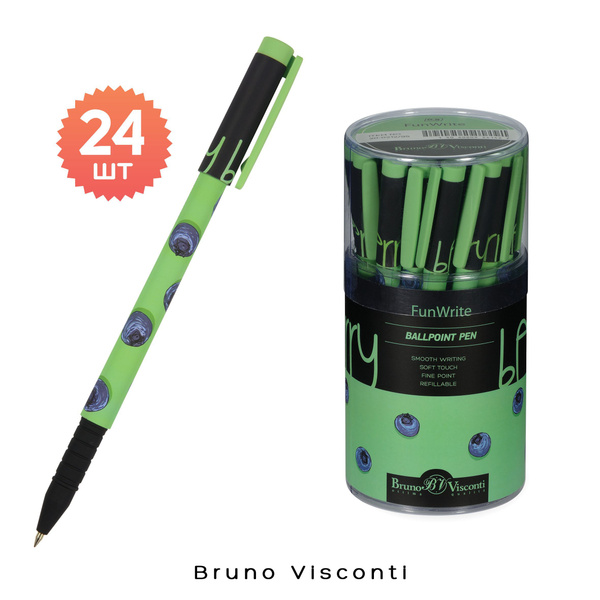 Ручки шариковые синие Bruno Visconti "FunWrite. ЯГОДЫ. ГРАФИКА ...
