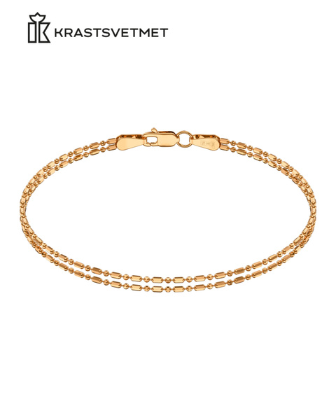 Krastsvetmet Браслет из золота 585 пробы двурядный Перлина/ Подарок ...