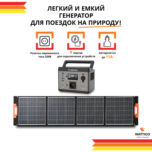 Солнечная электростанция портативная Ultra: ИБП WATTICO Camp 300 Вт PRO ...