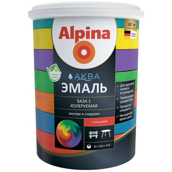 Эмаль Alpina универсальная Aqua / Альпина Аква Быстросохнущая ...