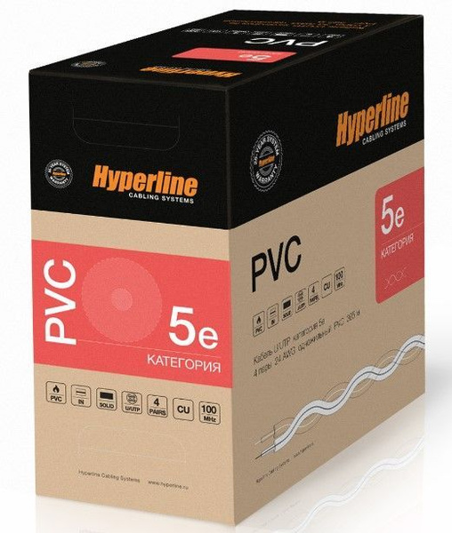 Кабель RJ-45 Ethernet Hyperline UUTP4-C5E-S24-IN-PVC-GY-305 - купить по ...