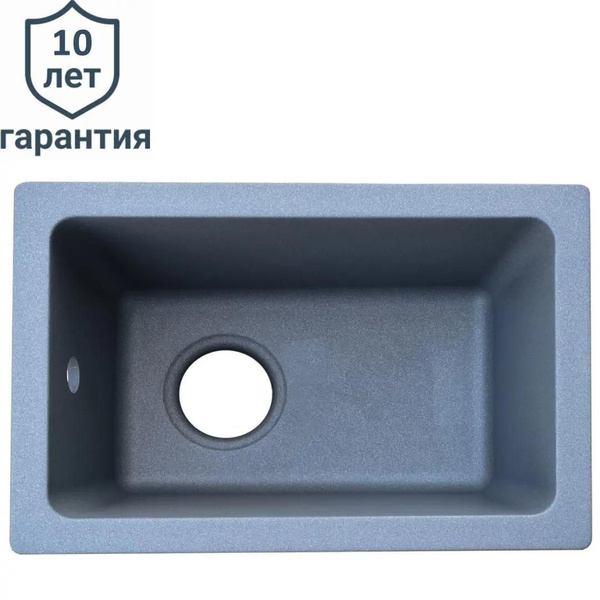 Мойка врезная Delinia прямоугольная 31x46x21 см кварц цвет серый ...