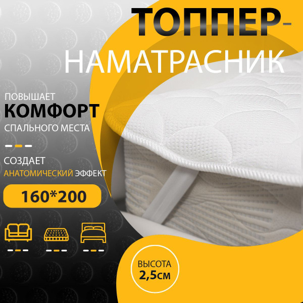Топпер-наматрасник Sortex наматрасник топпер, Беспружинный, 160 ...