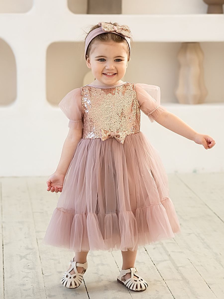 Платье нарядное детское для девочек Trendyco kids с блестящими ...