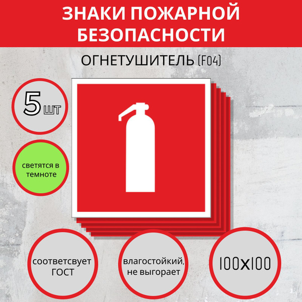 F04 Наклейка огнетушитель. Знаки пожарной безопасности, пожарные ...