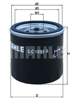 Фильтр масляный MAHLE OC 1051 A - купить по выгодным ценам в интернет ...