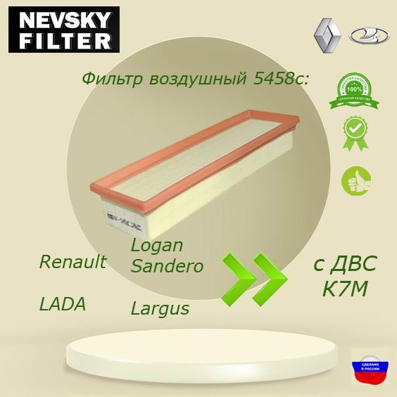 Фильтр воздушный для Renault Logan, Sandero (K7M ) c 01/12, Лада Ларгус ...