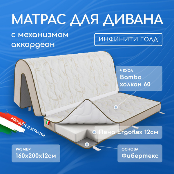 Складной матрас Матрас для дивана аккордеон анатомический Инфинити Голд ...