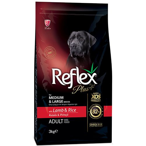 Reflex Plus Medium Large Breed Adult Lamb & Rice / Сухой корм Рефлекс ...