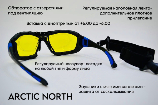 Очки с диоптриями +5.75 защитные открытые для работ с триммером ...