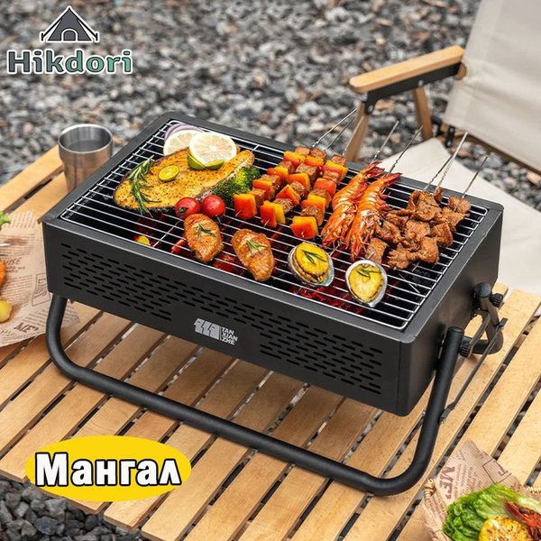 Мангал складной, шампура для мангала , сталь 3 мм, Многоразовая(на 3-5 ...