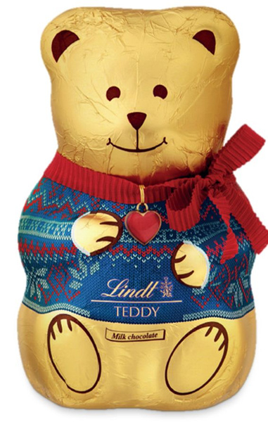 шоколадный медведь в синей футболке Тедди Lindt Teddy 100 грамм ...