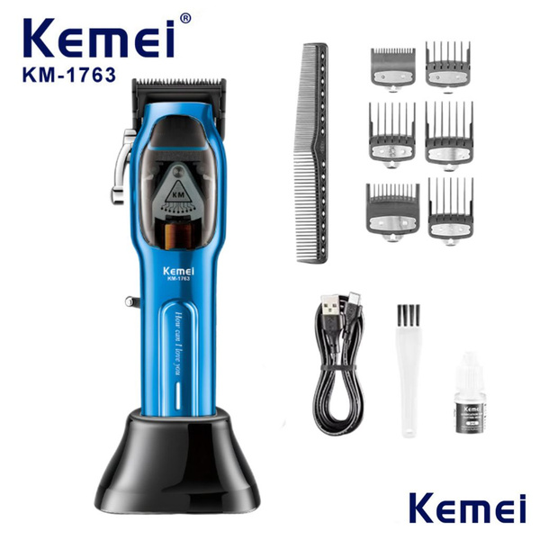 Kemei Машинка для стрижки KM-1763, синий купить на OZON по низкой цене ...