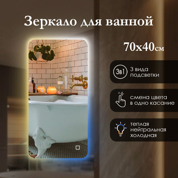 Характеристики Сфера Отражения Зеркало для ванной "3/1 контурная ...