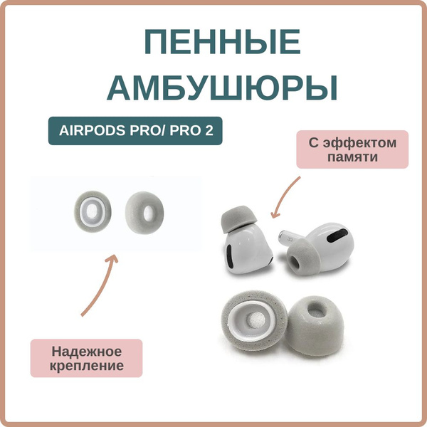 Пенные амбушюры для Airpods Pro / Pro 2 с эффектом памяти купить на ...