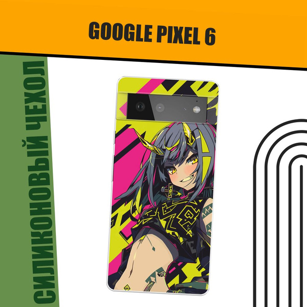 Чехол на Google Pixel 6 (Гугл Пиксель 6) силиконовый "Девушка в кибер ...