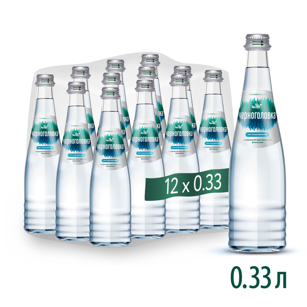 Вода минеральная ЧЕРНОГОЛОВКА негазированная в стеклянной бутылке, 12 ...