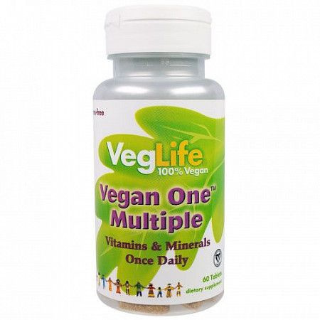 VegLife, Vegan One Multiple, Iron Free, Мультивитамины растительные без ...