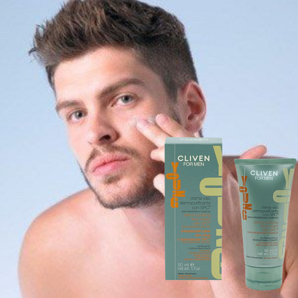 CLIVEN FOR MEN. Очищающий крем для лица YOUNG с комплексом SPC, 50 мл ...