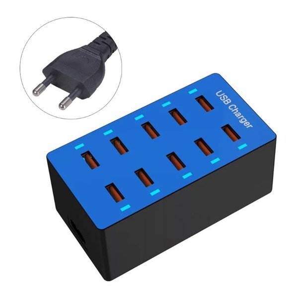Настенное зарядное устройство USB, 10-портовая станция с технологией ...