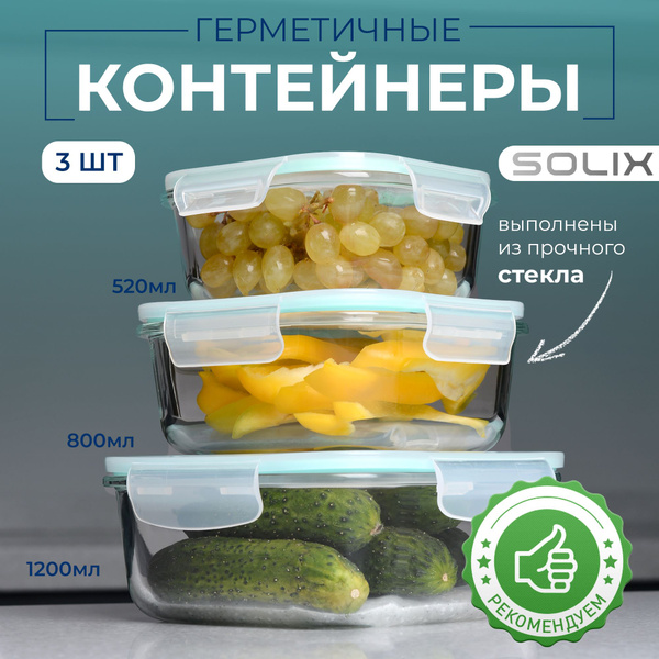 Ланч-бокс SOLIX, 520 мл, 800 мл, голубой купить c доставкой на OZON по ...