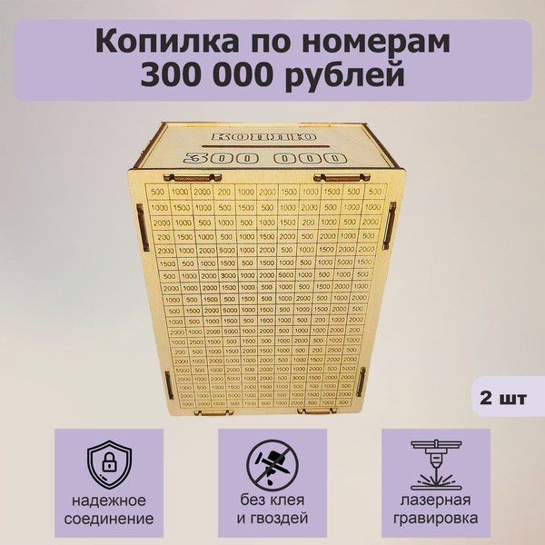 Копилка для денег "300 000 руб" Копилка-раскраска, 15х20 см - купить по ...