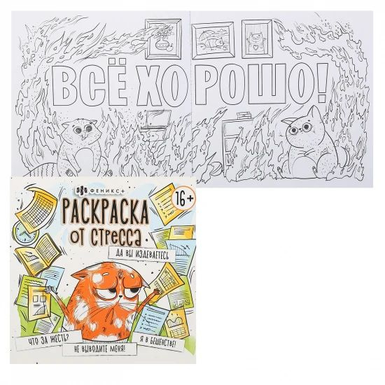Раскраска-антистресс Раскраска от стресса А4, 225*225 мм, 16 листов Да ...
